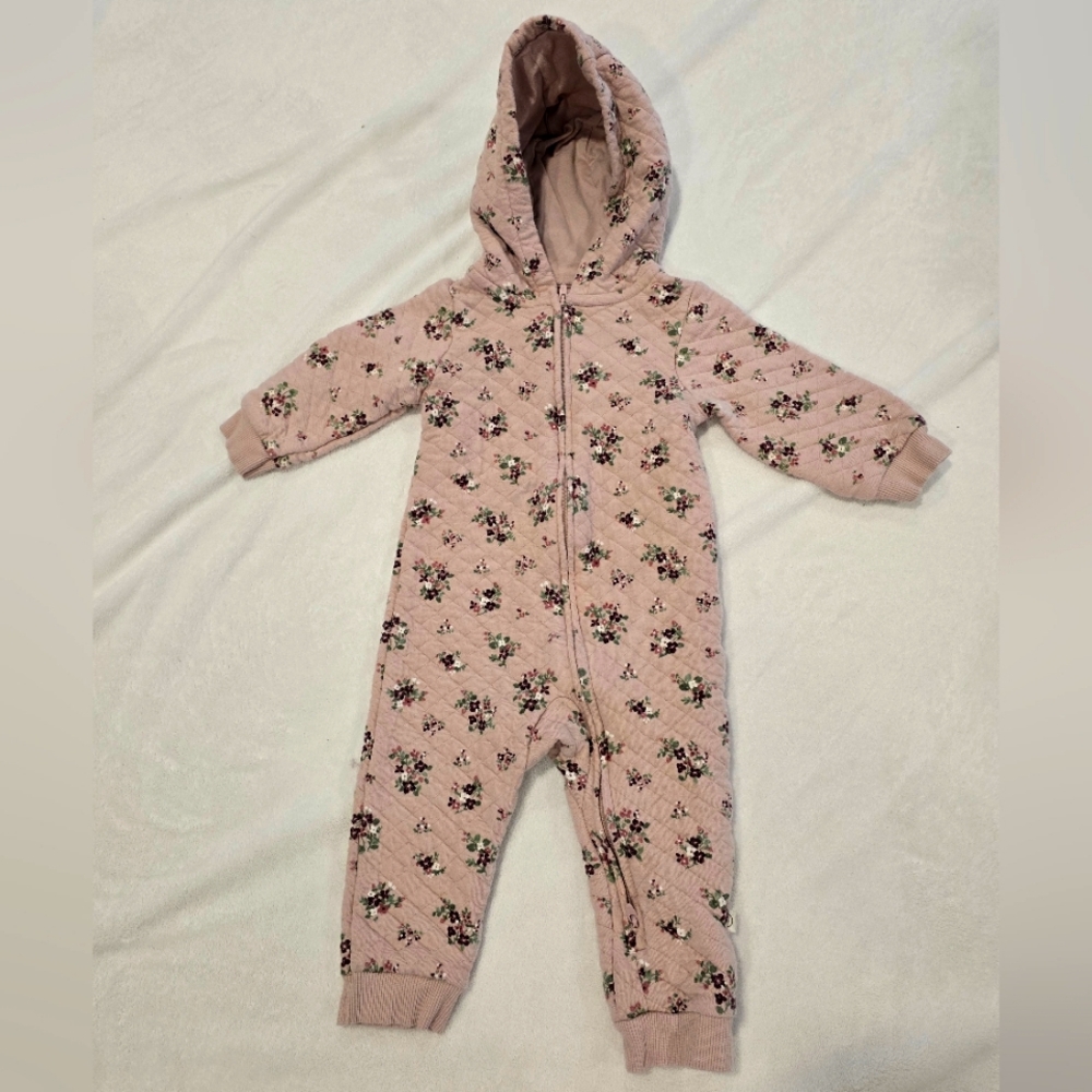 SOLD LIttle Planet by Carter's quilted floral coveralls, Baby Girl 12 Months - Picture 1 of 5